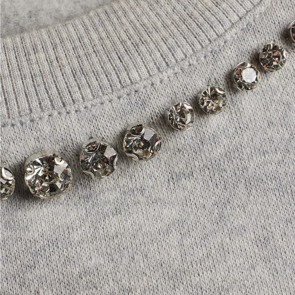 192. Express Embellished Jeweled Crew Neck Sweater - Picture 4 of 8